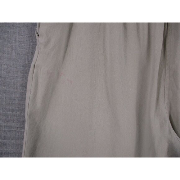 Denim & Co. Womens Capri Pants With Lattice Hem 1X Beige Cotton - Picture 10 of 11